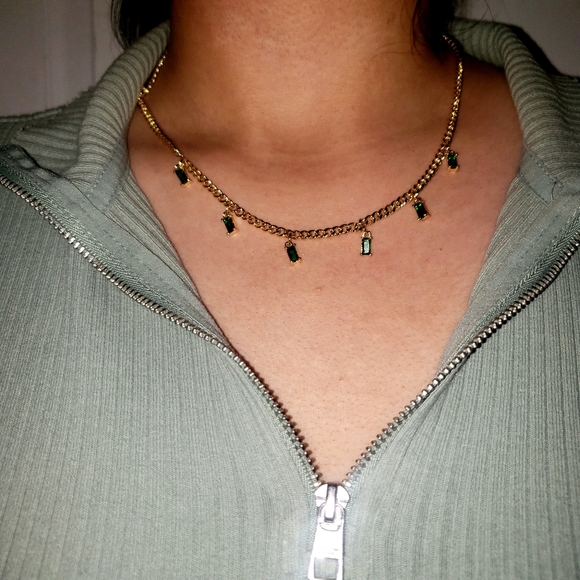 18k gold plated crystal necklace - Picture 3 of 3